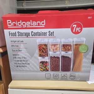 7-Piece Clear Food Storage Container Set with White Lids